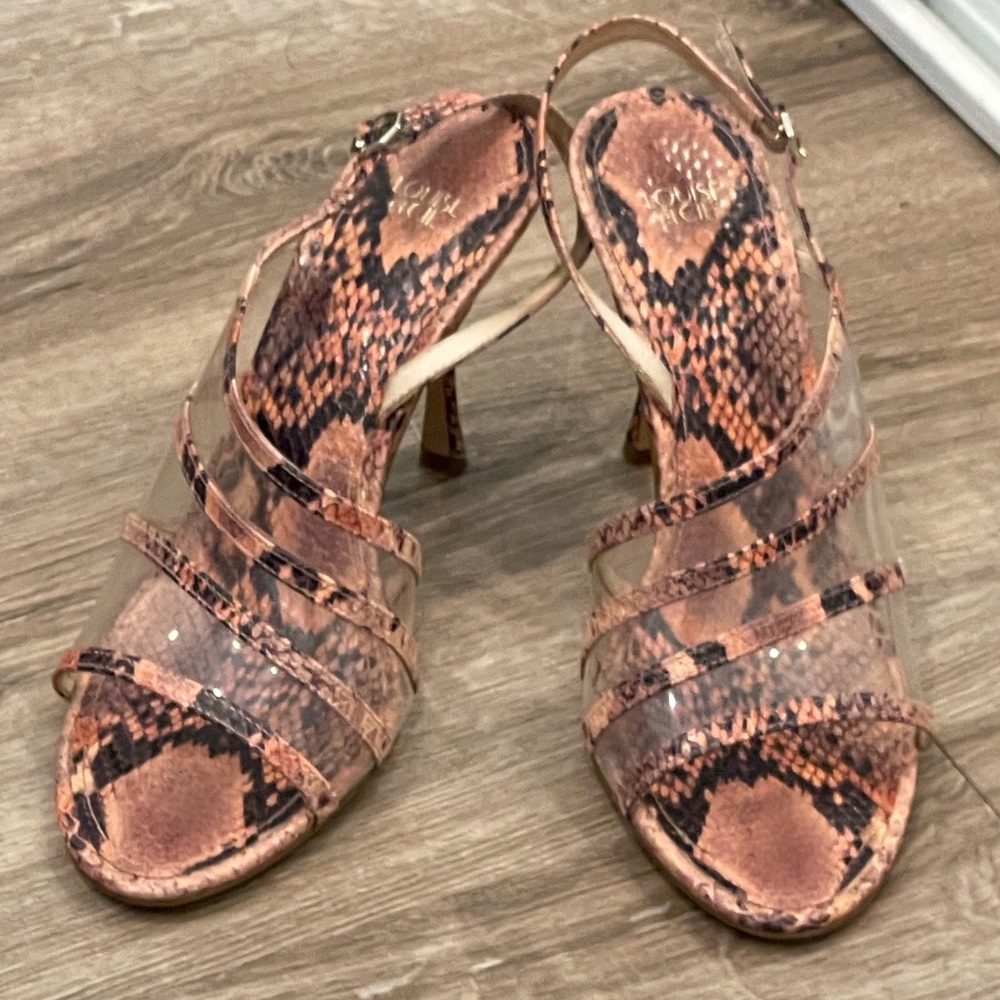 Designer Snakeskin Sandal Pumps